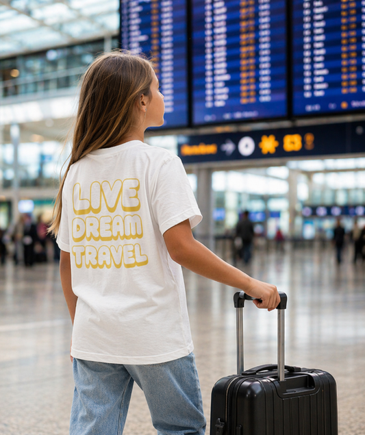 Polera "Live Dream Travel" – Estilo Retro & Adventure