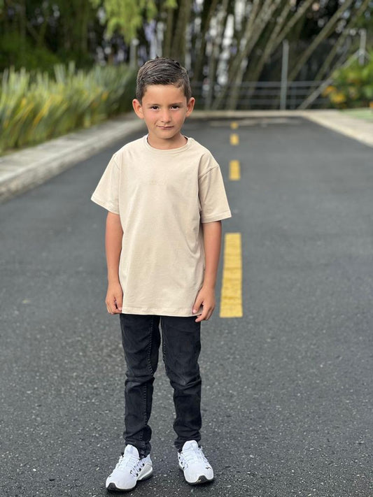 Polera Niño Básica Beige